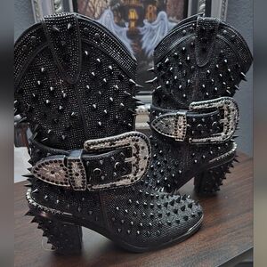 Studded Black Ankle Boots